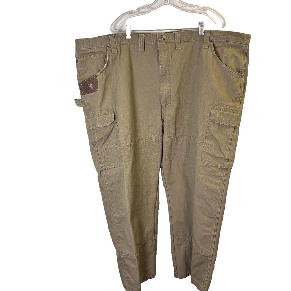 Wrangler Riggs Workwear Cargo Pants Mens 52x30 (54x 28.5) Tan Ripstop Utility